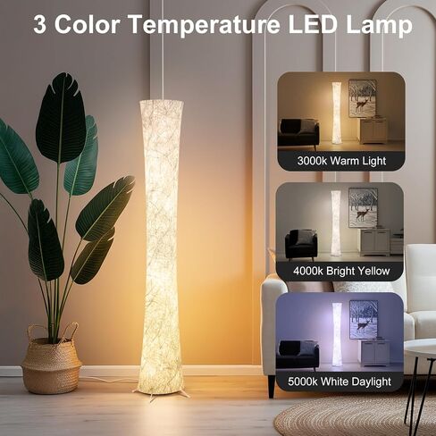 Floor Lamp, 61'' Smart RGB LED Corner Lamp with Music Sync and 16 Million DIY Colors, 3 Color Temperature, APP & Remote Control, Color Changing Standing Floor Lamp for Bedroom Living Room in Saudi Arabia