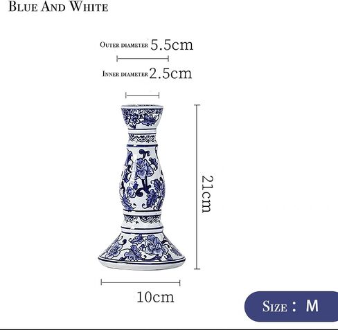 Blue and White Porcelain Ceramic House Candle Holder Chinese Traditonal Style Simple Home Candlestick Decoration Incense Stick (m) in Saudi Arabia
