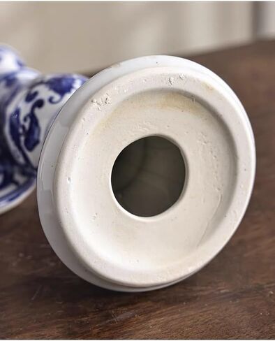 Blue and White Porcelain Ceramic House Candle Holder Chinese Traditonal Style Simple Home Candlestick Decoration Incense Stick (m) in Saudi Arabia