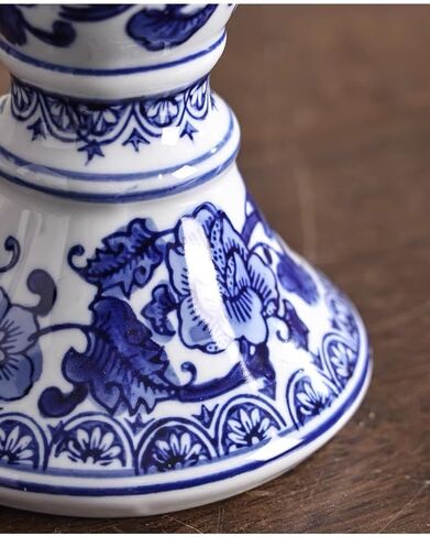Blue and White Porcelain Ceramic House Candle Holder Chinese Traditonal Style Simple Home Candlestick Decoration Incense Stick (m) in Saudi Arabia