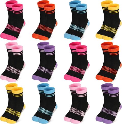 12 Pairs Boys Socks Toddler Boys Crew Socks Kids Athletic Sock for Children's Sock 2-13 Years in Saudi Arabia