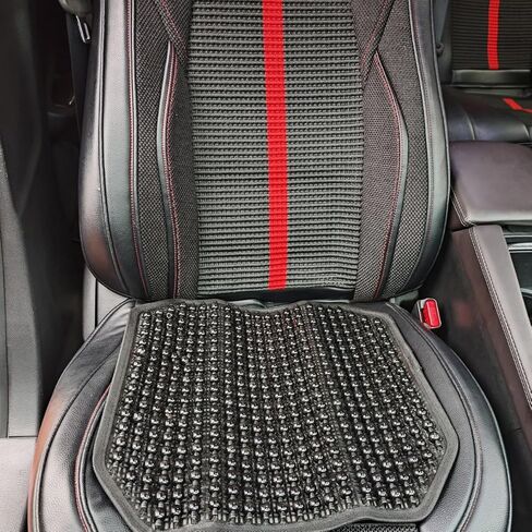 HJJKKHH WOOD SHODED CORD SEAT COVER ، وسادة مقعد المكتب الصيفية 16.1 "× 16.1" ، تبريد تدليك مربع وسادة خشبية للسيارة الشاحنة الشاحنة الشاحنة الشاحنة. in Kuwait