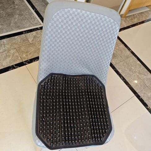 HJJKKHH WOOD SHODED CORD SEAT COVER ، وسادة مقعد المكتب الصيفية 16.1 "× 16.1" ، تبريد تدليك مربع وسادة خشبية للسيارة الشاحنة الشاحنة الشاحنة الشاحنة. in Kuwait