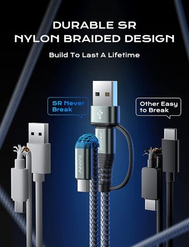 كابل AINOPE USB C بطول 10 أقدام، 2 حزمة كابل USB C إلى USB C كابل شاحن USB C مجدول من النايلون الجديد كابل شحن سريع لهاتف iPhone 15 Pro Max Plus، iPad Pro MacBook Air Pro 2020، Samsung Galaxy S23، Switch in Saudi Arabia