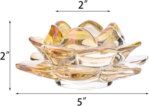 GOLDEAL Lotus Tealight Candle Holders,Set of 8,Gold Glass,Tea Light Holders,Votive Candle Holders Bulk,Pillar Candle Holder for Wedding Party,Baby/Bride Shower Party,Bathroom,Home Table Centerpieces in Saudi Arabia