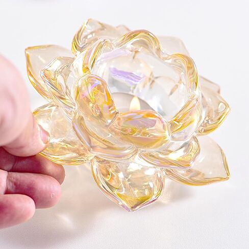 GOLDEAL Lotus Tealight Candle Holders,Set of 8,Gold Glass,Tea Light Holders,Votive Candle Holders Bulk,Pillar Candle Holder for Wedding Party,Baby/Bride Shower Party,Bathroom,Home Table Centerpieces in Saudi Arabia