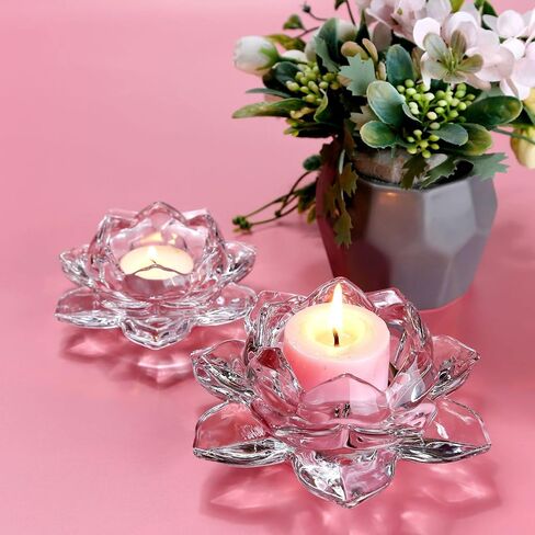 GOLDEAL Lotus Tealight Candle Holders,Set of 8,Gold Glass,Tea Light Holders,Votive Candle Holders Bulk,Pillar Candle Holder for Wedding Party,Baby/Bride Shower Party,Bathroom,Home Table Centerpieces in Saudi Arabia