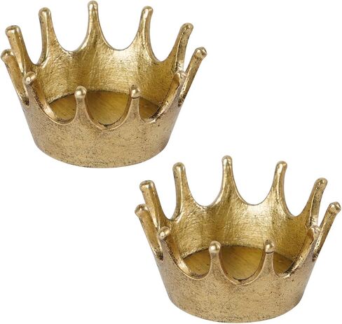 Nikky Home Gold Crown Tealight Candle Holdlers مجموعة من 2 ، زواج من طاولة الحفلات الزفاف ، وقف معدني مزخرف لشموع الشاي الخفيفة ، والشموع النذرية in Saudi Arabia