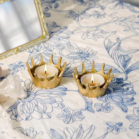 Nikky Home Gold Crown Tealight Candle Holdlers مجموعة من 2 ، زواج من طاولة الحفلات الزفاف ، وقف معدني مزخرف لشموع الشاي الخفيفة ، والشموع النذرية in Saudi Arabia