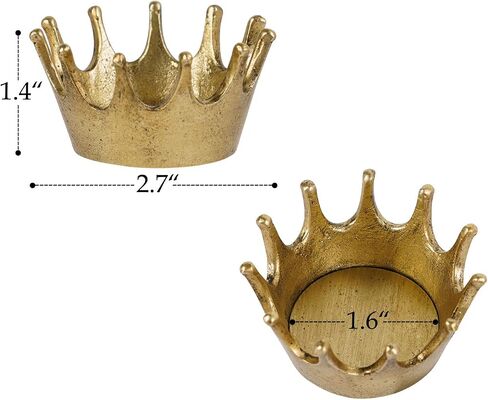 Nikky Home Gold Crown Tealight Candle Holdlers مجموعة من 2 ، زواج من طاولة الحفلات الزفاف ، وقف معدني مزخرف لشموع الشاي الخفيفة ، والشموع النذرية in Saudi Arabia