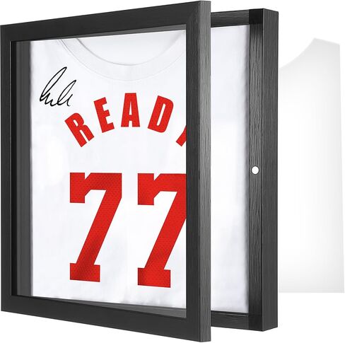 T Shirt Display Frame, 13" x 13" Black Wood T Shirt Frame with 98% UV Protection Acrylic, 1" Depth of Usable Space Shadow Box, Display Case for Shirts, Jerseys, Memorabilia in Kuwait