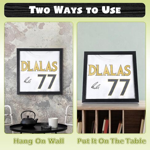 T Shirt Display Frame, 13" x 13" Black Wood T Shirt Frame with 98% UV Protection Acrylic, 1" Depth of Usable Space Shadow Box, Display Case for Shirts, Jerseys, Memorabilia in Kuwait