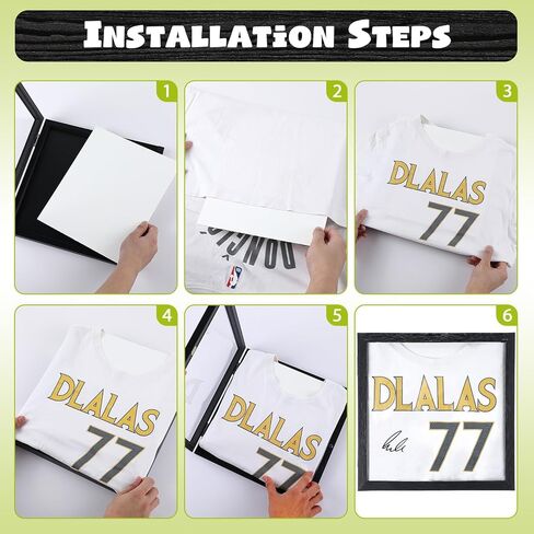 T Shirt Display Frame, 13" x 13" Black Wood T Shirt Frame with 98% UV Protection Acrylic, 1" Depth of Usable Space Shadow Box, Display Case for Shirts, Jerseys, Memorabilia in Kuwait