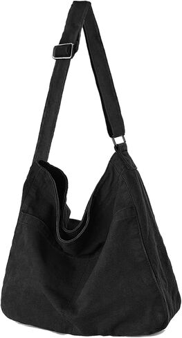Canvas Crossbody Shoulder Bag Casual Hobo Bag Travel Tote Bag Messenger Bags Cute Large Purse for Women in Kuwait