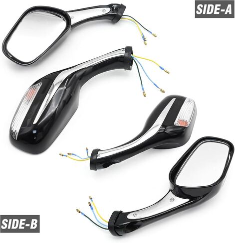 1 Pair Scooter Rearview Mirrors 8mm, Motorcycle Rearview Mirror with Turn Signal Light Scooter Side Mirrors for 50cc 70cc 90cc 110cc 125cc 150cc 200cc 250cc Moped Motorcycle Black in Saudi Arabia