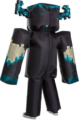 تنكر زي Minecraft Warden Assume ، Minecraft الرسمي تضخيم بذلة مع مروحة تضخيم الهواء ، وحجم البالغين in Saudi Arabia