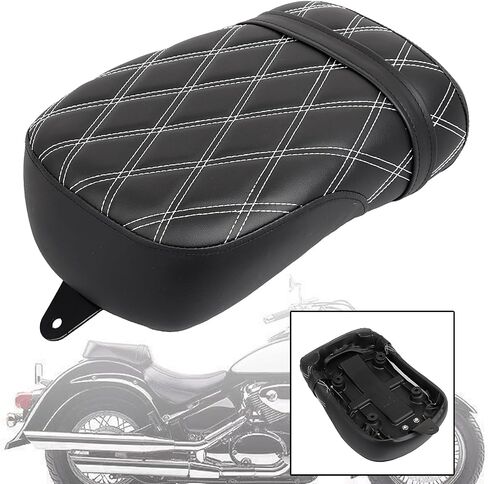Black Rear Leather Passenger Pillion Seat For Suzuki Intruder Volusia VL800 2001-2004 & Boulevard C50 2004-2013 in Saudi Arabia