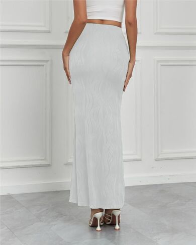 Sulozom Women's Summer Casual High Waist Bodycon Fishtail Mermaid Maxi Long Skirt in Kuwait