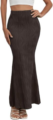 Sulozom Women's Summer Casual High Waist Bodycon Fishtail Mermaid Maxi Long Skirt in Kuwait