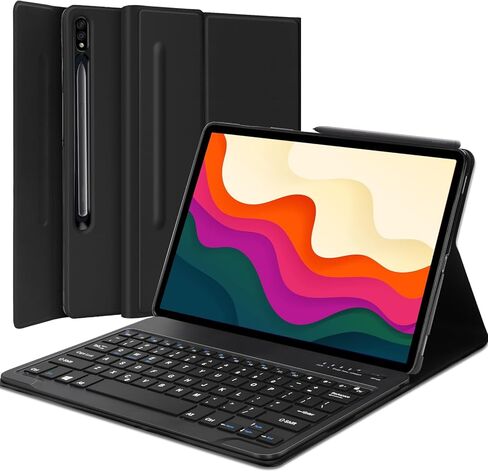 حافظة لوحة مفاتيح Samsung Galaxy Tab S9 2023/S8 2022/S7 2020 مقاس 11 بوصة، غطاء حامل قابل للطي مع حامل قلم S، حافظة ذكية نحيفة مع لوحة مفاتيح بلوتوث متعددة الاستخدام لجهاز Galaxy 11 بوصة، أسود in Saudi Arabia