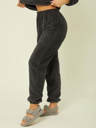 Milumia Women's Soft Fuzzy Flannel Lounge Pants Pajama Bottoms Sleepwear in Saudi Arabia