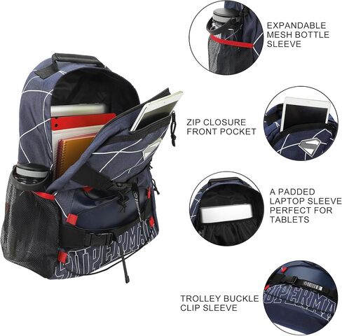 Superman Web Logo 17.5 "Blue Backpack in Kuwait