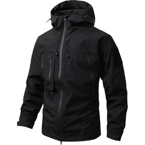 Men's zipper jacket; Men's windproof jacket; Lightweight waterproof hooded coat; Sports autumn and winter jacket. in Saudi Arabia