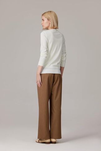 JENNIE LIU Women's 100% Merino Wool Crewneck Cardigan Sweater in Saudi Arabia