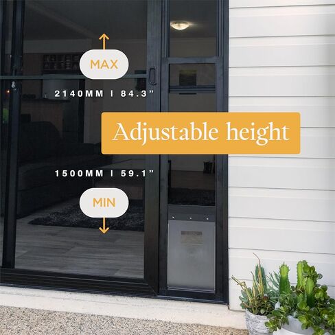V2 Patio Pet Door Screen Insert Panel for Sliding Doors, Fits Door Track Min Ht 55.12" to Max Ht 84.25",UV Resistant Mesh, Locking Magnetic Dog Door, Easy Install and Removal,Small,Black in Kuwait