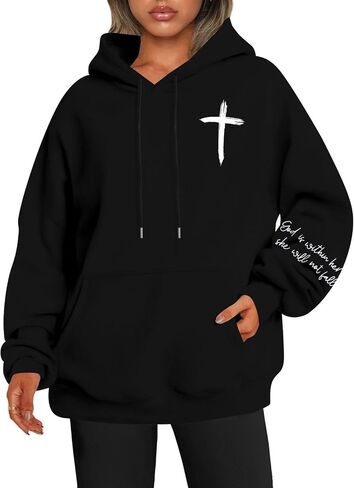 Hebbe Christian Sweatshirt for Women Christian Graphic Hoodies Pullover - Bible Vershirts Sweatshirts Faith Top in Kuwait