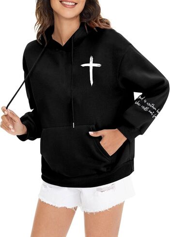 Hebbe Christian Sweatshirt for Women Christian Graphic Hoodies Pullover - Bible Vershirts Sweatshirts Faith Top in Kuwait