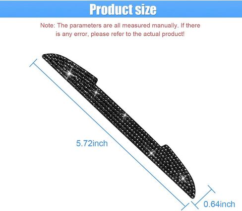4PCS Bling Car Door Handle Scratch Protective Stickers, Rhinestone Anti-Collision Car Exterior Decoration Strip, Auto Side Rearview Mirror Edge Safety Guard, Universal Vehicle Accessory (White) in Kuwait