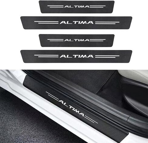 4 Pack Compatible with Rogue Door Entry Guard Door Sill Protector Car Accessories Threshold Protection Decal Stickers Carbon Fiber Style in Saudi Arabia