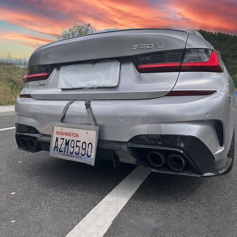 حامل لوحة الترخيص مع حزام معلقة ، حقيبة علامة اختبار ، وغطاء إطار ترخيص الوكلاء ، لشاحنة سيارات سيارات السيارات (أسود ، 5)) in Kuwait