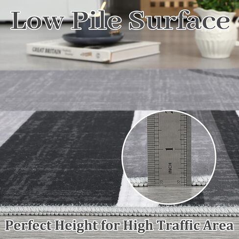 GarveeHome Washable Runner Rug 2x10 Modern Circle Rugs Runner Non Slip Low Pile Rug for Hallway Soft Long Rugs Indoor Floor Carpet for Kitchen Bedroom Entryway, Grey in Saudi Arabia