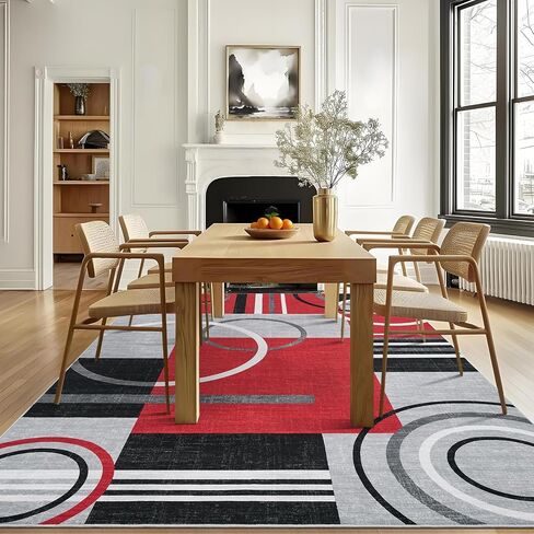 Garveehome قابلة للغسل السجادة 2x10 الدائرة الحديثة السجاد عداء غير قسيمة منخفضة كومة السجادة للمراب ناع in Kuwait