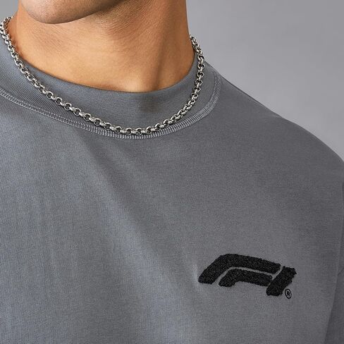 Formula 1 Relaxed fit Tshirt with Boucle Finish - Grey Melange - Size: Large in Saudi Arabia