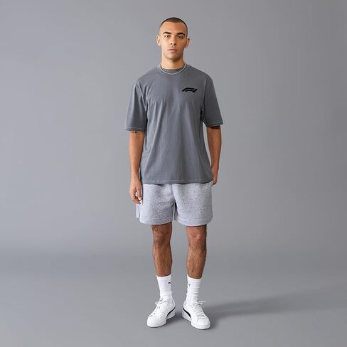 Formula 1 Relaxed fit Tshirt with Boucle Finish - Grey Melange - Size: Large in Saudi Arabia