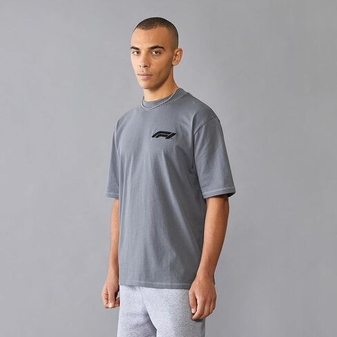 Formula 1 Relaxed fit Tshirt with Boucle Finish - Grey Melange - Size: Large in Saudi Arabia
