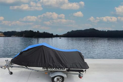 SBU Black/Blue Heavy-Duty Cover Compatible for Sea Doo Sea-Doo GTX 3 Seater Jet SKi 2004 2005 2006 2007 2008 Jet Ski Watercraft Cover in Saudi Arabia