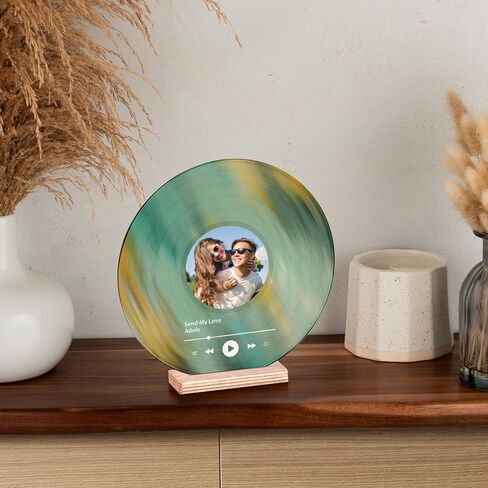 سجل فينيل مخصص ، سجل فينيل زخرفي مع صورة مخصصة ، هدايا الأزواج المخصصة ، هدايا الصور للذكرى السنوية ، زفاف ، لوحة أغاني أكريليك مخصصة ، ديكور للموسيقى in Kuwait