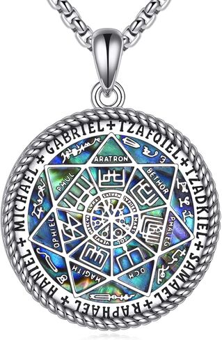 Angel Necklace Sterling Silver Biblically Angels Pendant Saints Jewelry Birthday Gifts for Women Men in Saudi Arabia