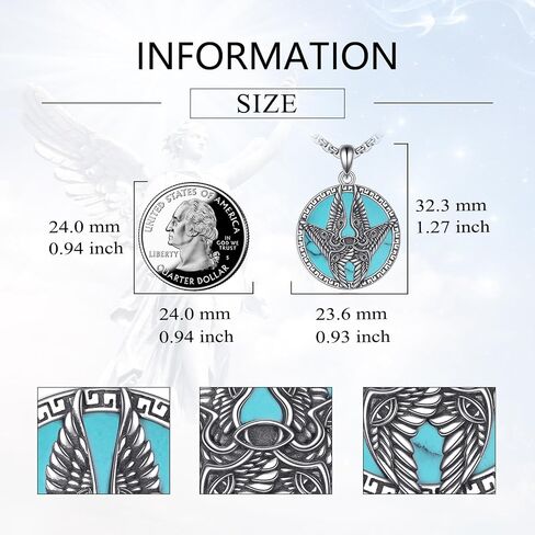 Angel Necklace Sterling Silver Biblically Angels Pendant Saints Jewelry Birthday Gifts for Women Men in Saudi Arabia