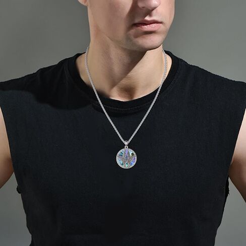 Angel Necklace Sterling Silver Biblically Angels Pendant Saints Jewelry Birthday Gifts for Women Men in Saudi Arabia