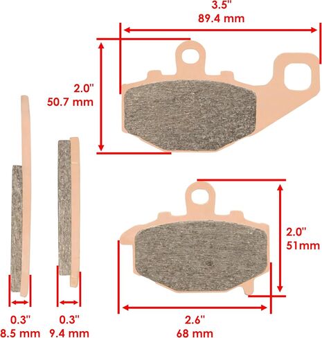 Caltric Sintered Rear Brake Pads Compatible with Kawasaki ZX1000 Ninja 1000 1000SX ABS 2011-2020 in Saudi Arabia