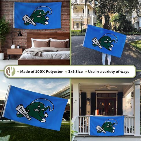 Desert Cactus Tulane University Flag Green Wave Flag Banners 100% Polyester Indoor Outdoor 3x5 feet Flags (Flag C) in Saudi Arabia
