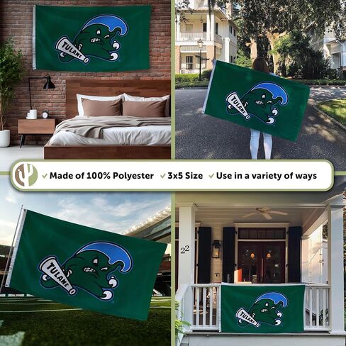Desert Cactus Tulane University Flag Green Wave Flag Banners 100% Polyester Indoor Outdoor 3x5 feet Flags (Flag C) in Saudi Arabia
