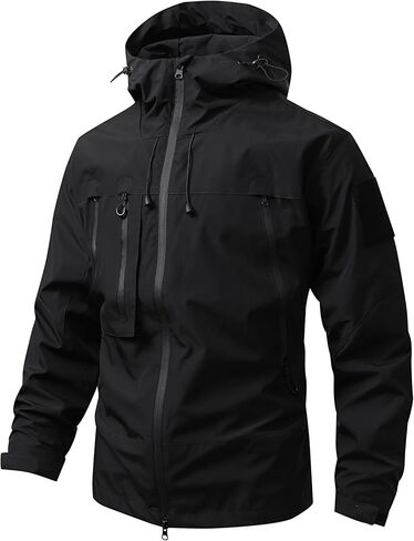 Men's zipper jacket; Men's windproof jacket; Lightweight waterproof hooded coat; Sports autumn and winter jacket. in Saudi Arabia