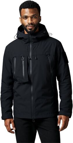 Men's zipper jacket; Men's windproof jacket; Lightweight waterproof hooded coat; Sports autumn and winter jacket. in Saudi Arabia