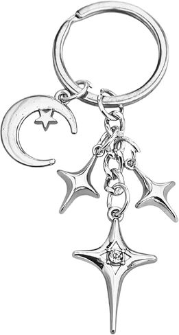 Gold Shiny Star Keychain Cute Celestial Charm Durable Metal Key Ring for Keys Bags Aesthetic Gift Car Party Decor in Saudi Arabia